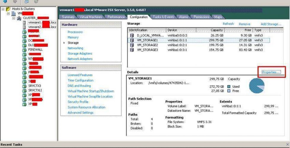 vmware esxのストレージを拡張 lunおよびvmware esx vmfs