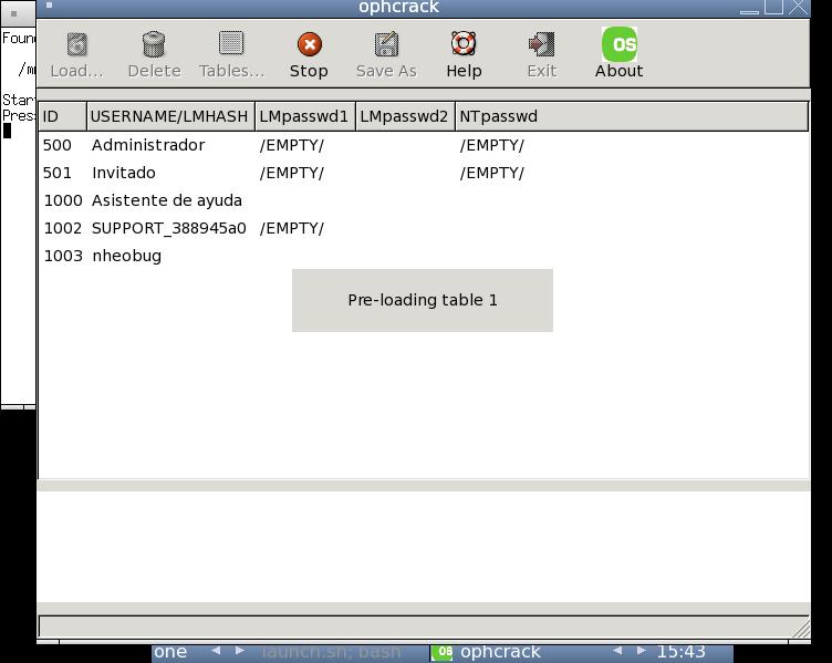 ophcrack livecd