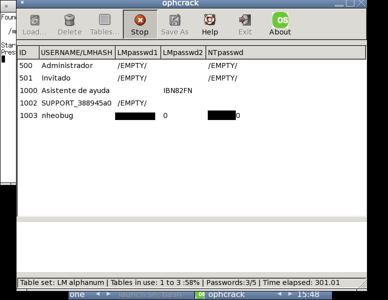 ophcrack livecd