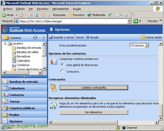 Ändern Sie Ihr Passwort über OWA – Outlook Web Access in Exchange 2003