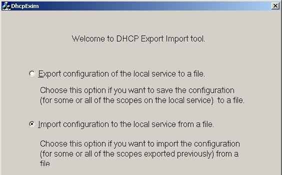 Migrar el servidor DHCP a otro server con DHCPexim