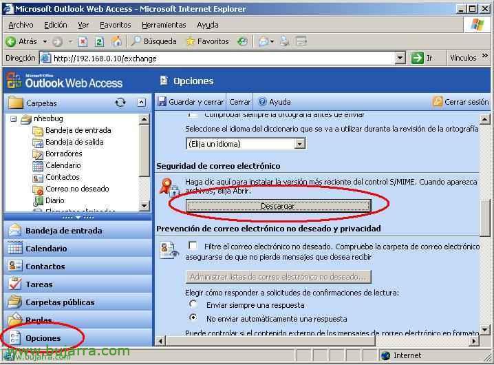 Asegurar los correos electrónicos en Microsoft Exchange 2003