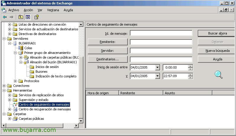 Habilitando el seguimiento de los mensajes en Microsoft Exchange 2003
