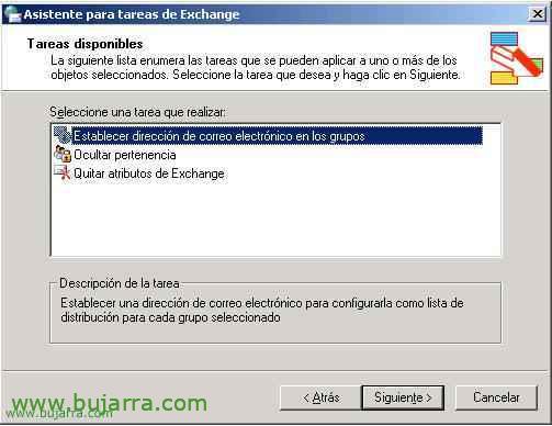 Criar contas de correio eletrónico, criar grupos de distribuição no Microsoft Exchange 2003
