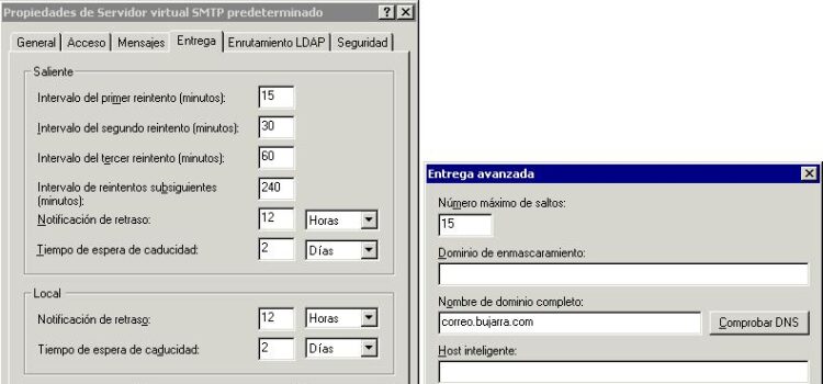 Configurar un servidor como Servidor de Retransmisión SMTP o Host Inteligente/Smart Host – Montar un servidor SMTP en un IIS para redirigir el mail a un Exchange
