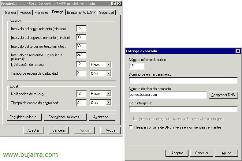 Configure a server as an SMTP Relay Server or Smart Host – Setting up an SMTP server on an IIS to redirect mail to an Exchange