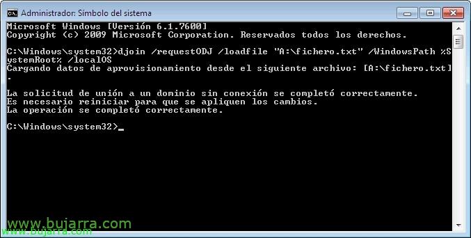 Novetat Windows 2008 R2: Offline domain join
