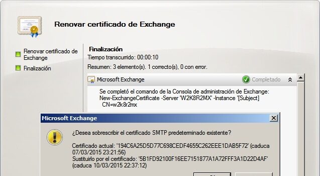 Erneuern von selbstsignierten Exchange-Zertifikaten 2010