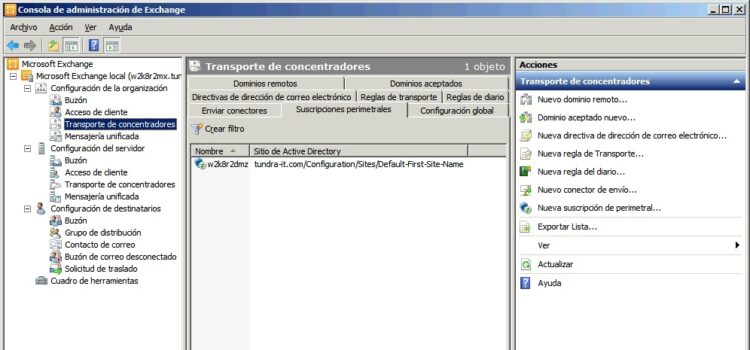 Instalando en la DMZ un Exchange 2010 con la función de transporte perimetral