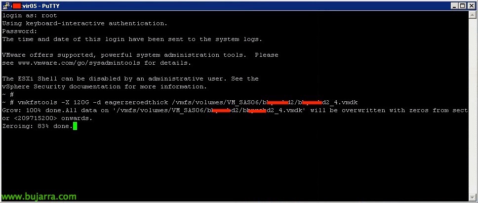 Ampliando un disco virtual compartido en varias MVs