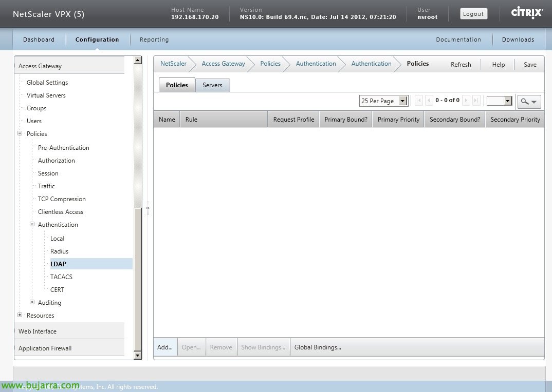NetScalerでのAccess Gatewayの構成