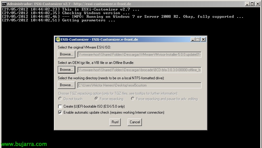 Uso de ESXi-Customizer para generar imágenes personalizadas de ESXi