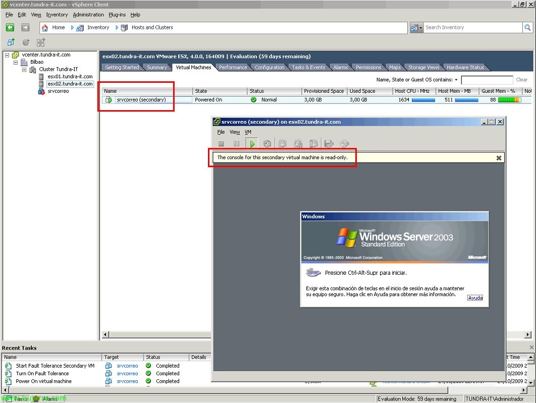 Uso de VMware FT