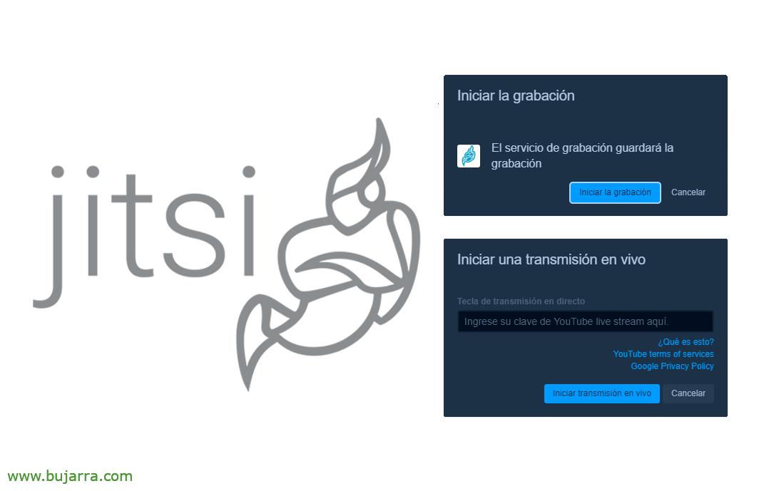 Permitiendo grabaciones y streaming en Jitsi con Jibri