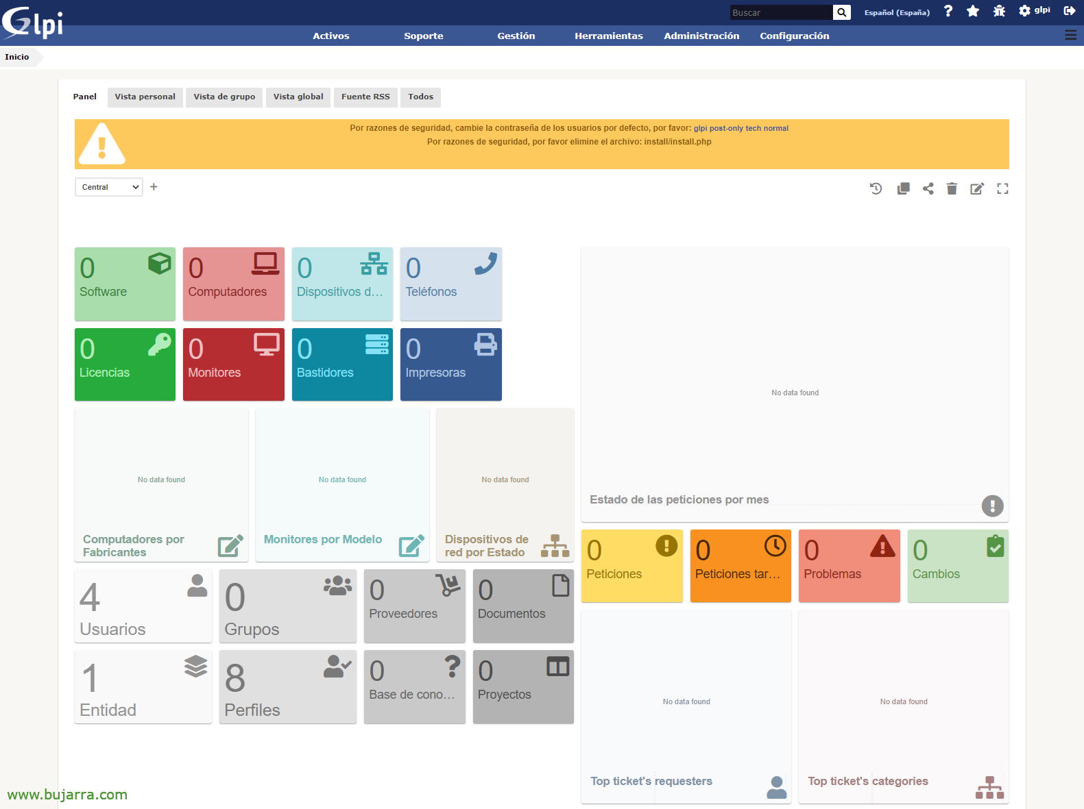 Instalación de GLPI | Blog Bujarra.com