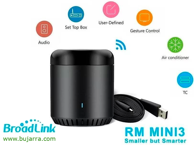 BroadLink RM4 MINI IR Control Hub, RM Mini3 Smart Home Wi-Fi (2.4 GHz)  Infrared Enabled