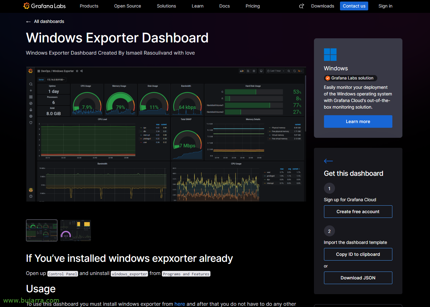 Métricas de Windows con Prometheus y Grafana | Blog Bujarra.com